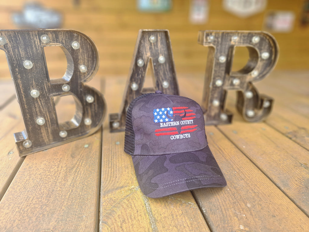 Patriot camo trucker